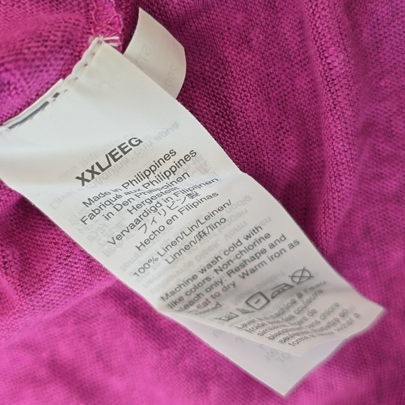 J Crew-roll sleeve side slit linen tee - Picture 4 of 8